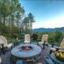 Fireplace with a view of the White Mountains